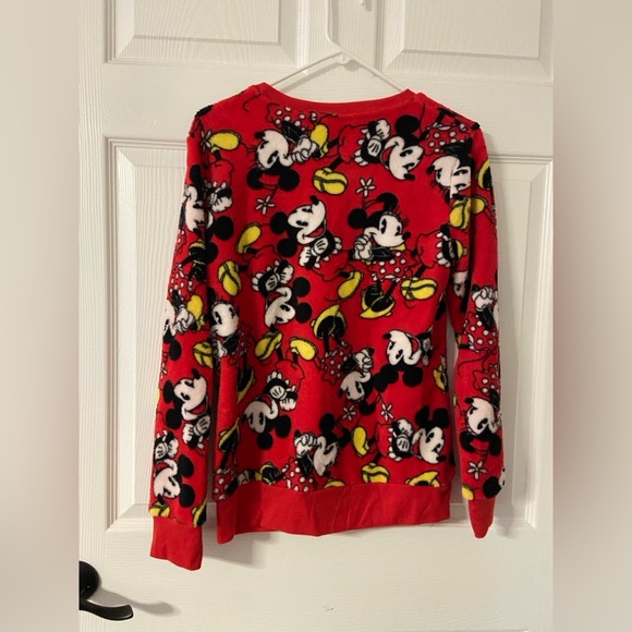 2PC. DISNEY Mickey & Minnie Mouse Fleece Pajama/Lounge Shorts Set - Picture 4 of 7